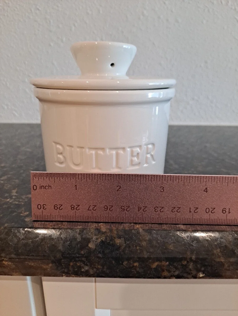 Priority Cheff Ceramic Butter Crock - White French Dish Countertop